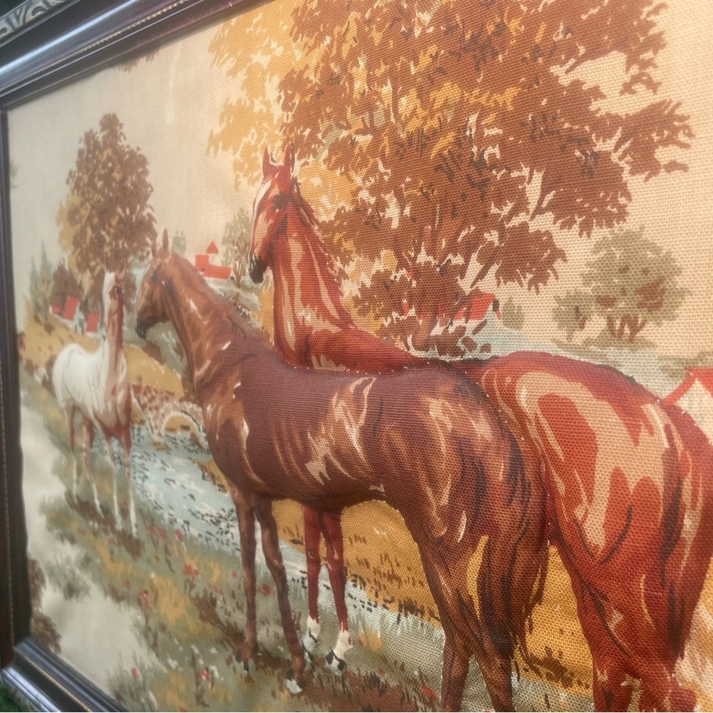 Vintage Fabric Horse Art – Trapunto 3D Wall Hanging Rustic Equestrian Decor - Picture 8 of 11